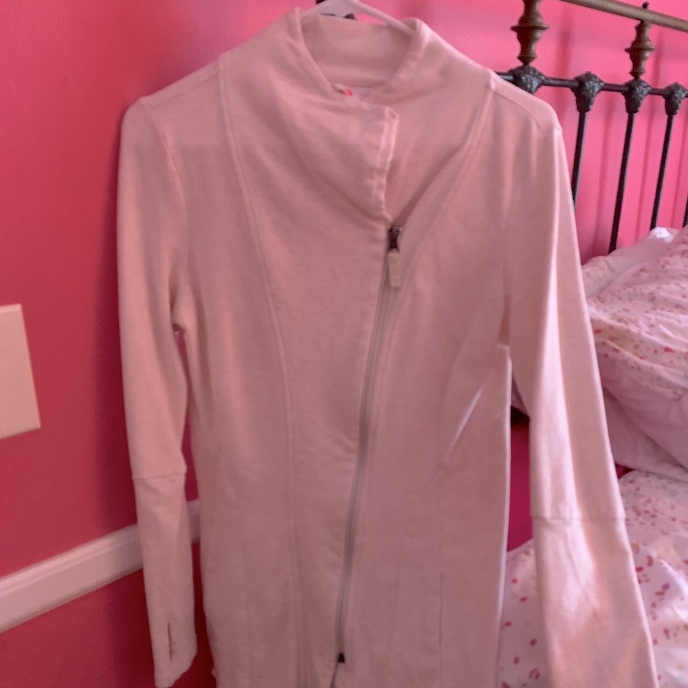 North Face ladies off-white/ivory zip up medium